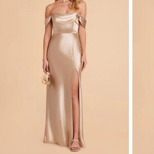 Birdy Grey Mia Convertible Bridesmaid Dress Neutral Champagne Size Medium
